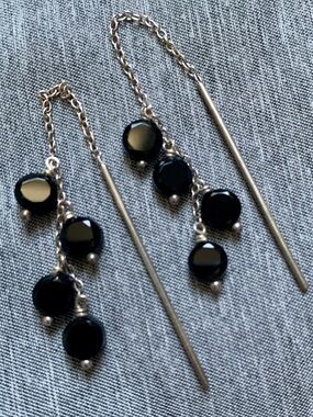 Chan Luu Threader Earrings - Onyx